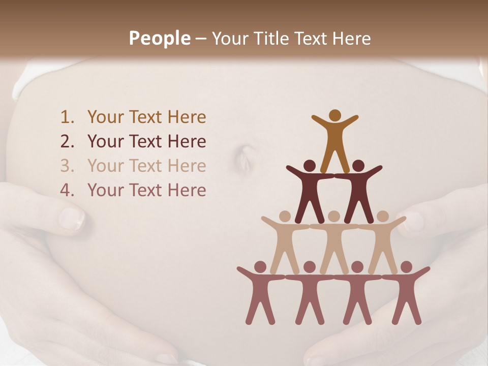 A Pregnant Woman Holding Her Belly In Her Hands PowerPoint Template