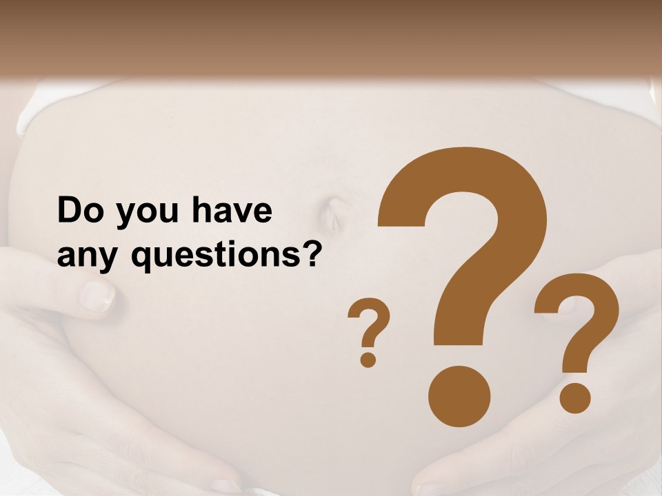 A Pregnant Woman Holding Her Belly In Her Hands PowerPoint Template