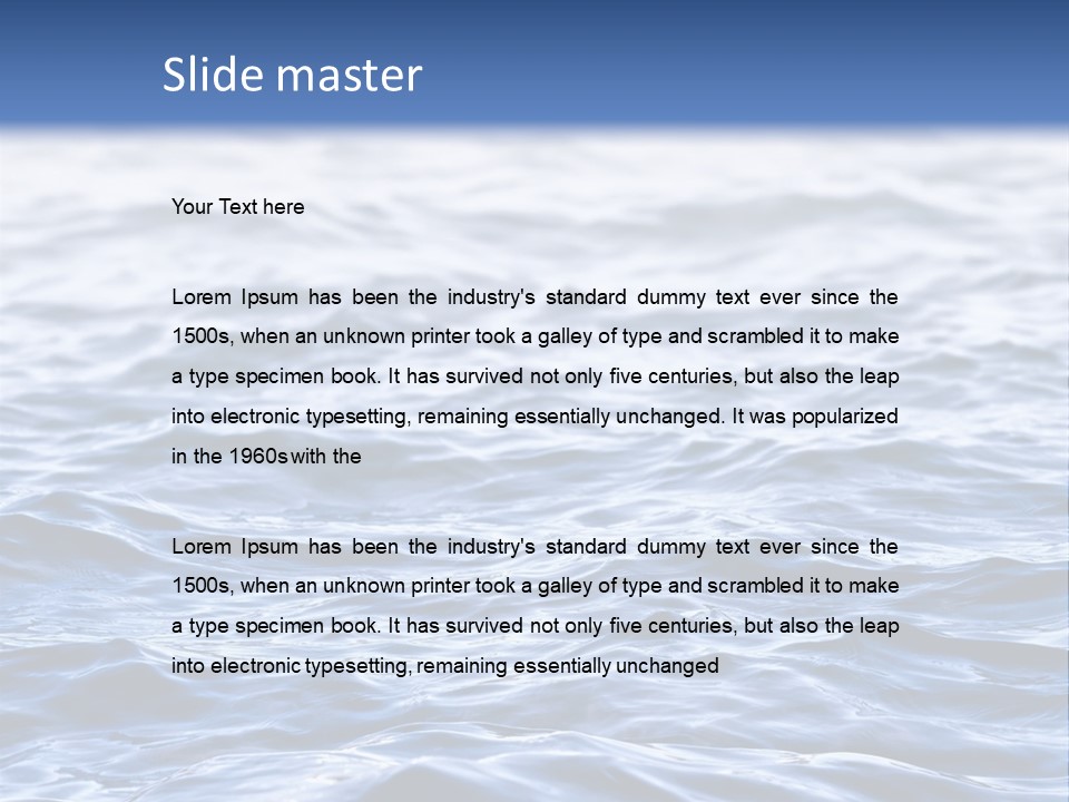 A Blue Water Powerpoint Presentation Is Shown PowerPoint Template