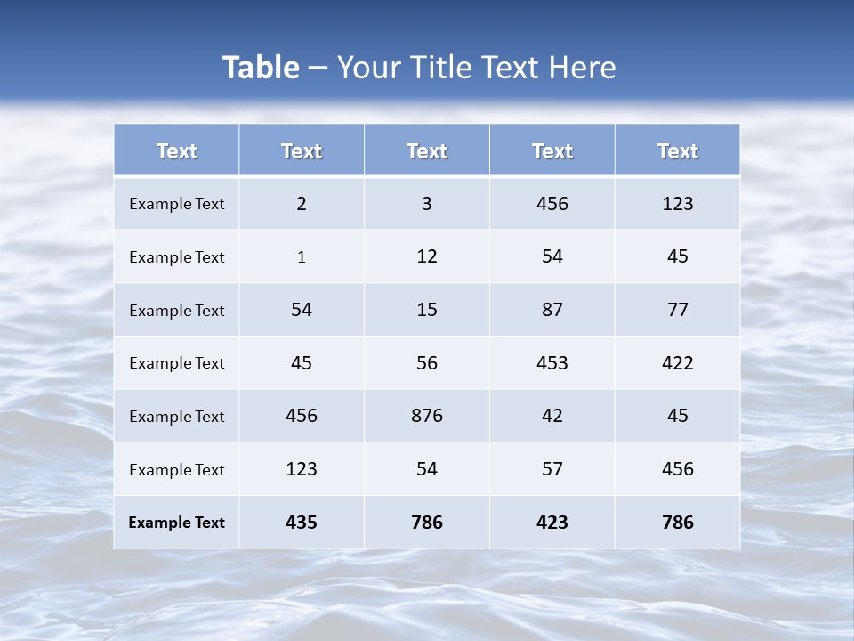 A Blue Water Powerpoint Presentation Is Shown PowerPoint Template