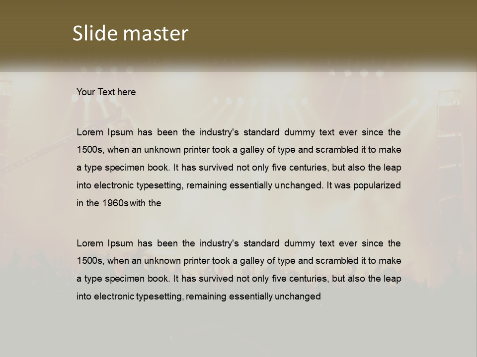 A Concert Stage With Bright Lights And Fans PowerPoint Template