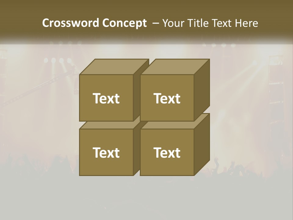 A Concert Stage With Bright Lights And Fans PowerPoint Template