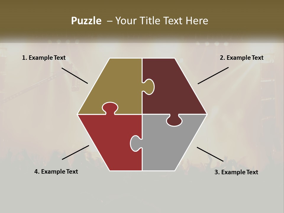 A Concert Stage With Bright Lights And Fans PowerPoint Template