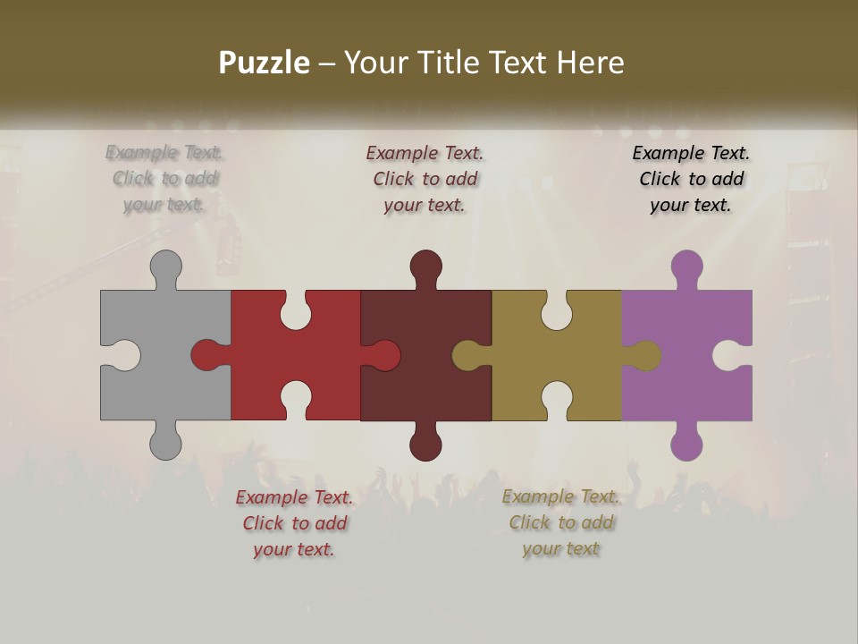 A Concert Stage With Bright Lights And Fans PowerPoint Template