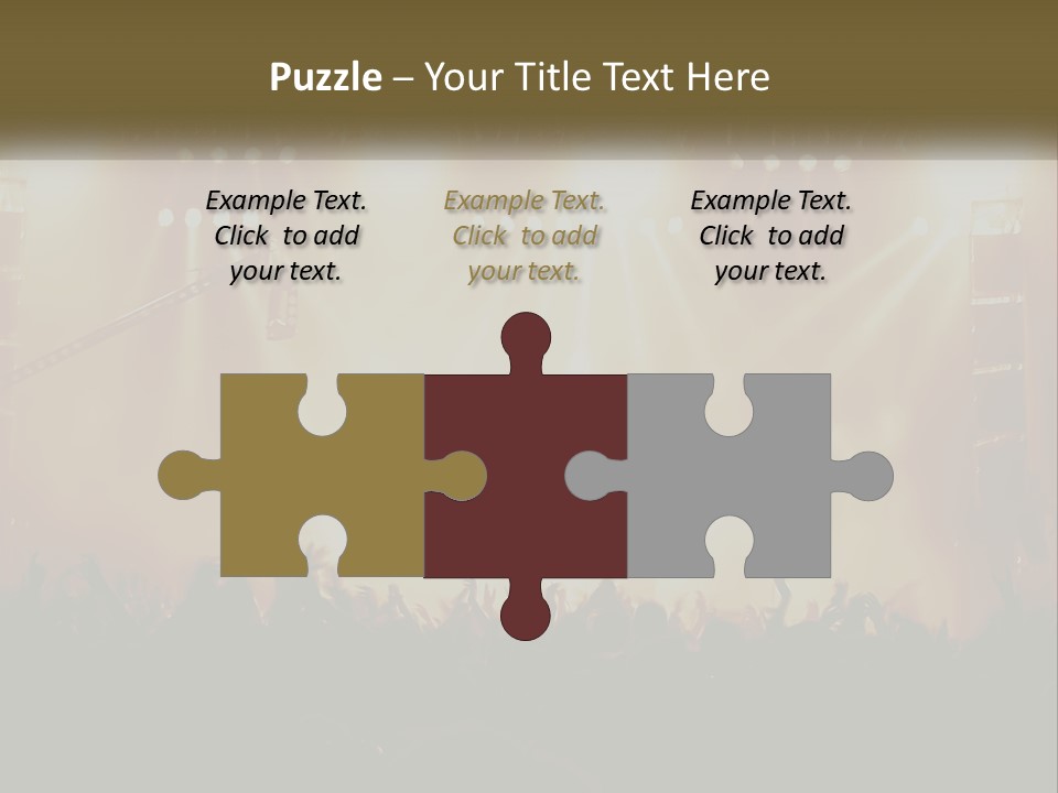 A Concert Stage With Bright Lights And Fans PowerPoint Template