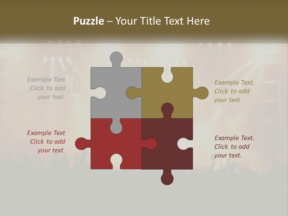 A Concert Stage With Bright Lights And Fans PowerPoint Template