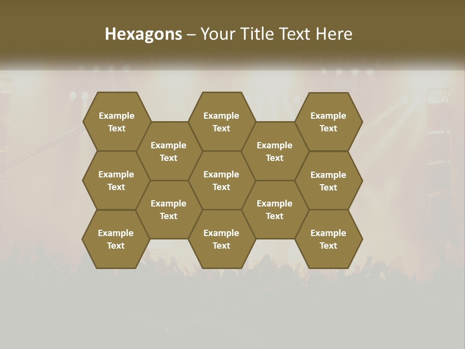 A Concert Stage With Bright Lights And Fans PowerPoint Template