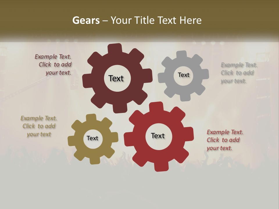 A Concert Stage With Bright Lights And Fans PowerPoint Template