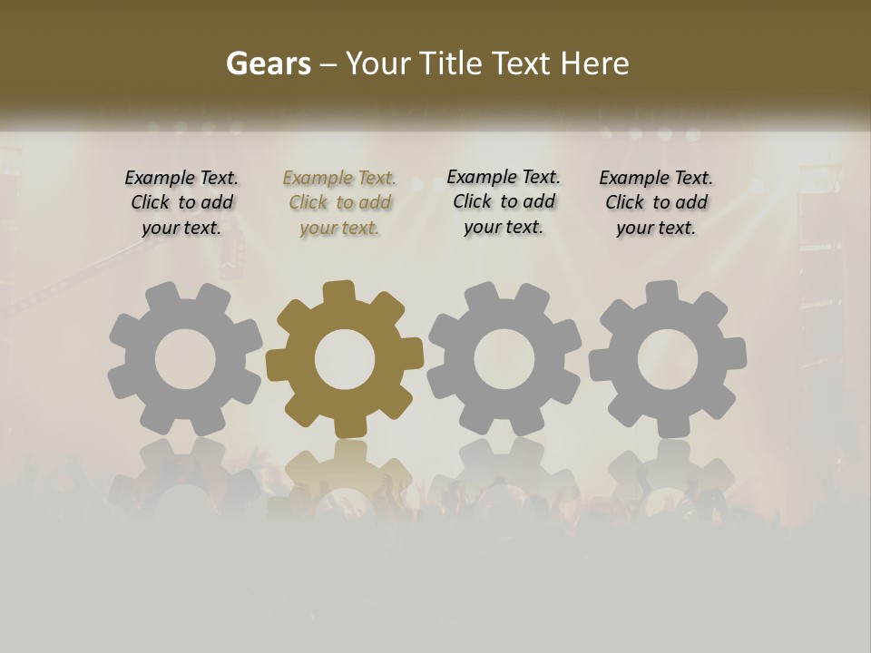 A Concert Stage With Bright Lights And Fans PowerPoint Template