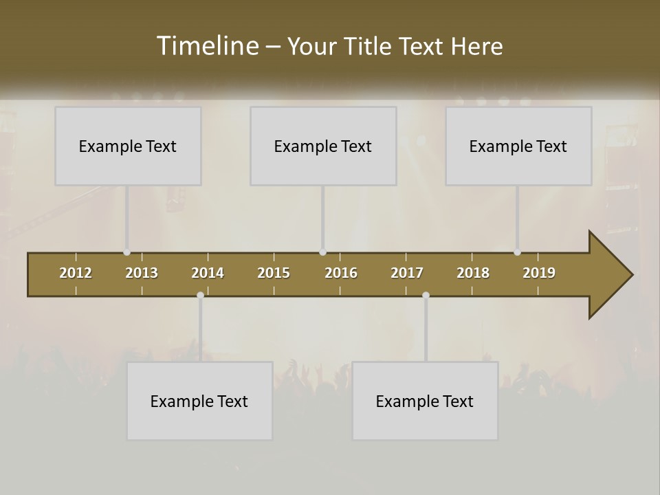 A Concert Stage With Bright Lights And Fans PowerPoint Template