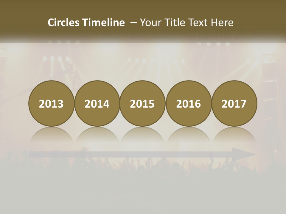 A Concert Stage With Bright Lights And Fans PowerPoint Template