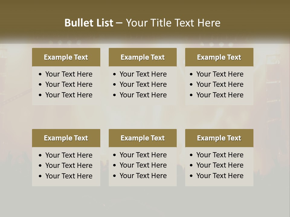 A Concert Stage With Bright Lights And Fans PowerPoint Template