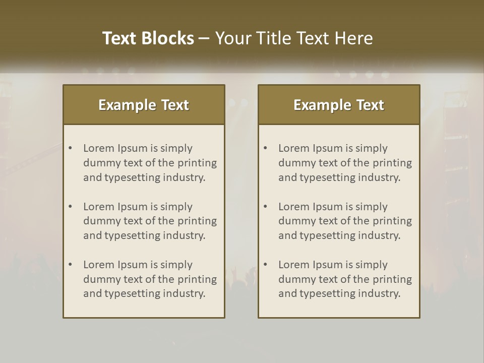 A Concert Stage With Bright Lights And Fans PowerPoint Template