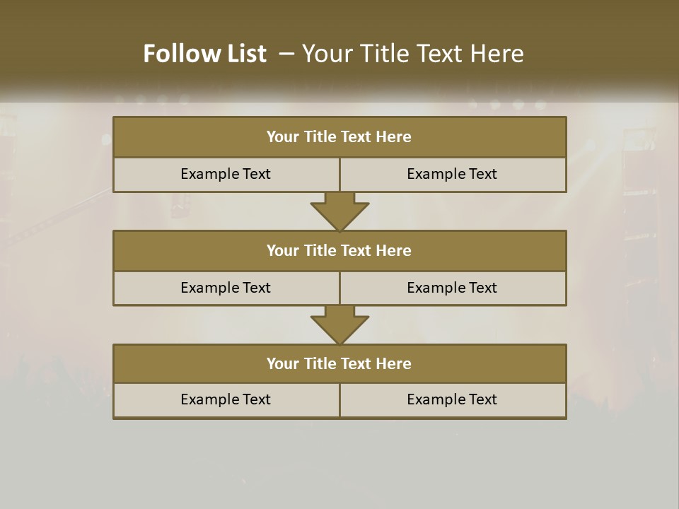 A Concert Stage With Bright Lights And Fans PowerPoint Template