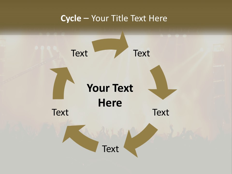 A Concert Stage With Bright Lights And Fans PowerPoint Template
