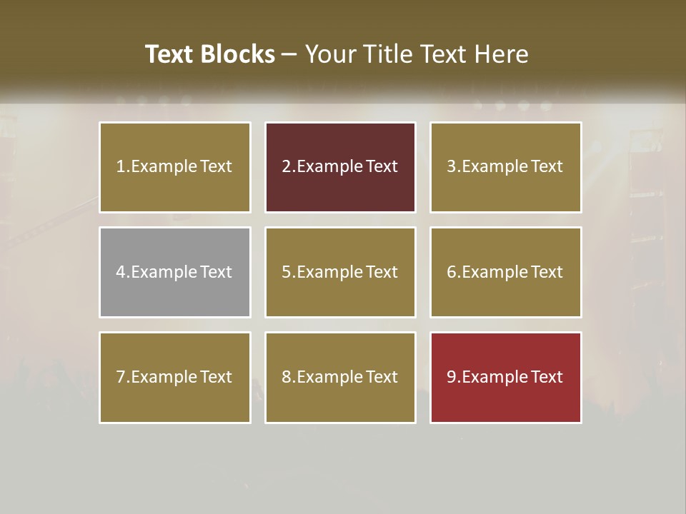 A Concert Stage With Bright Lights And Fans PowerPoint Template