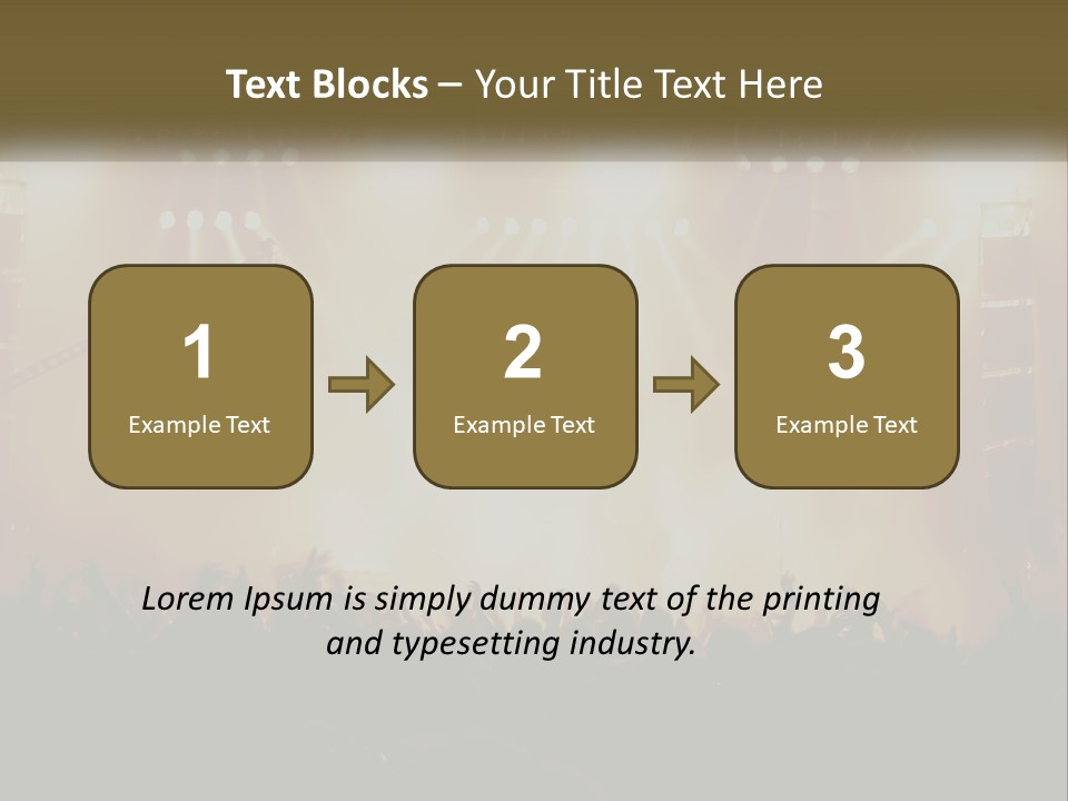 A Concert Stage With Bright Lights And Fans PowerPoint Template