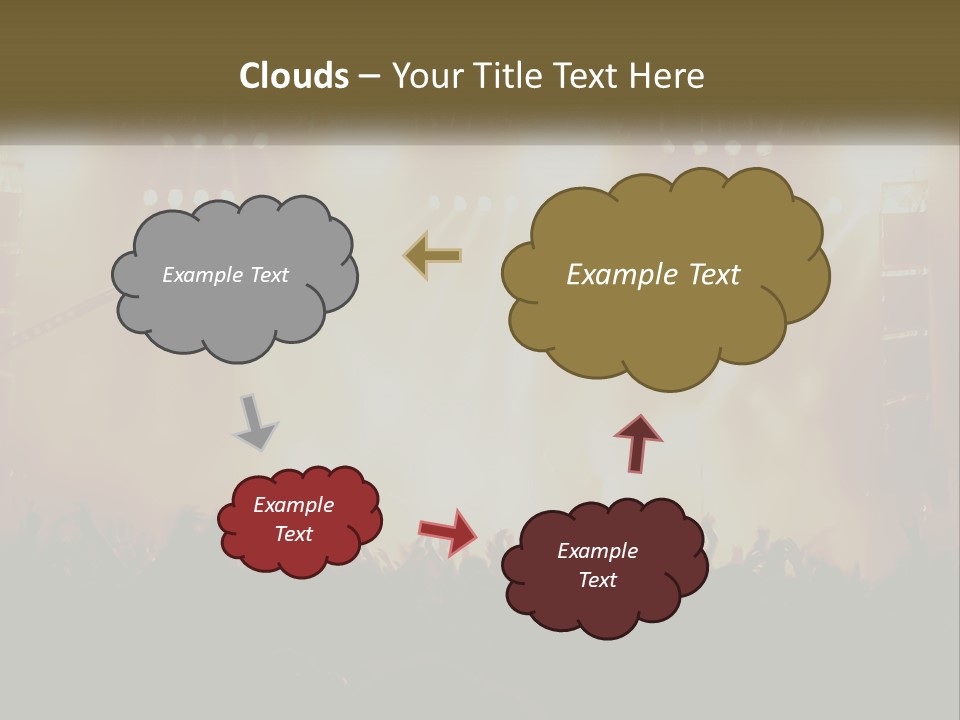 A Concert Stage With Bright Lights And Fans PowerPoint Template
