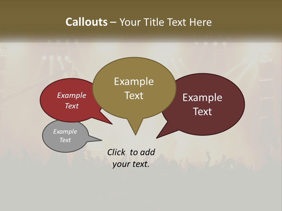 A Concert Stage With Bright Lights And Fans PowerPoint Template