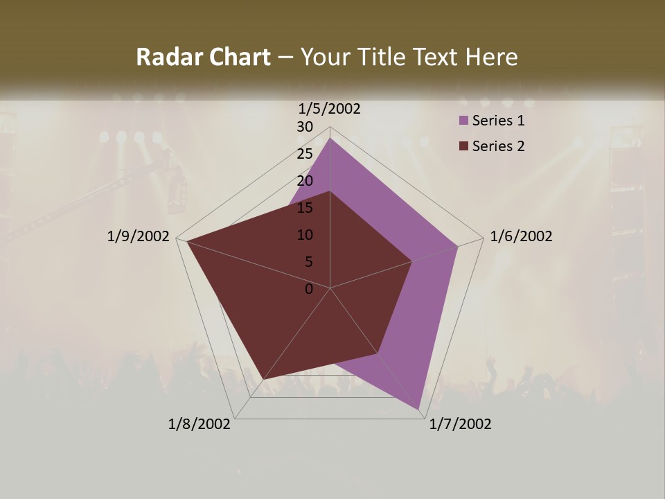 A Concert Stage With Bright Lights And Fans PowerPoint Template