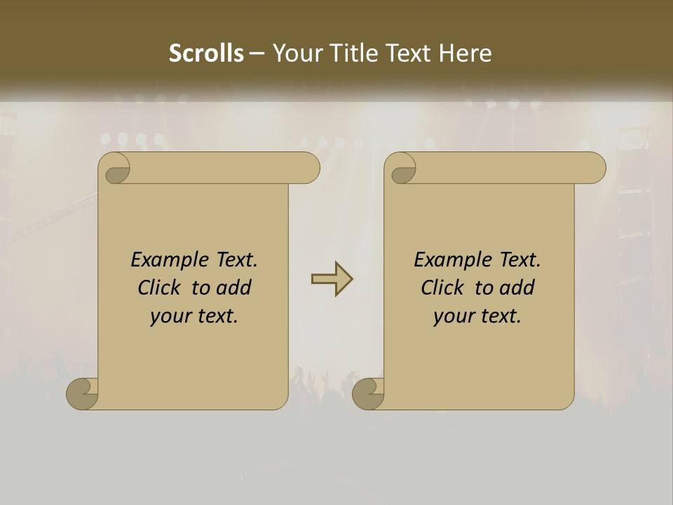A Concert Stage With Bright Lights And Fans PowerPoint Template