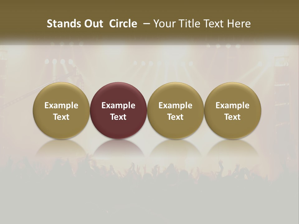 A Concert Stage With Bright Lights And Fans PowerPoint Template