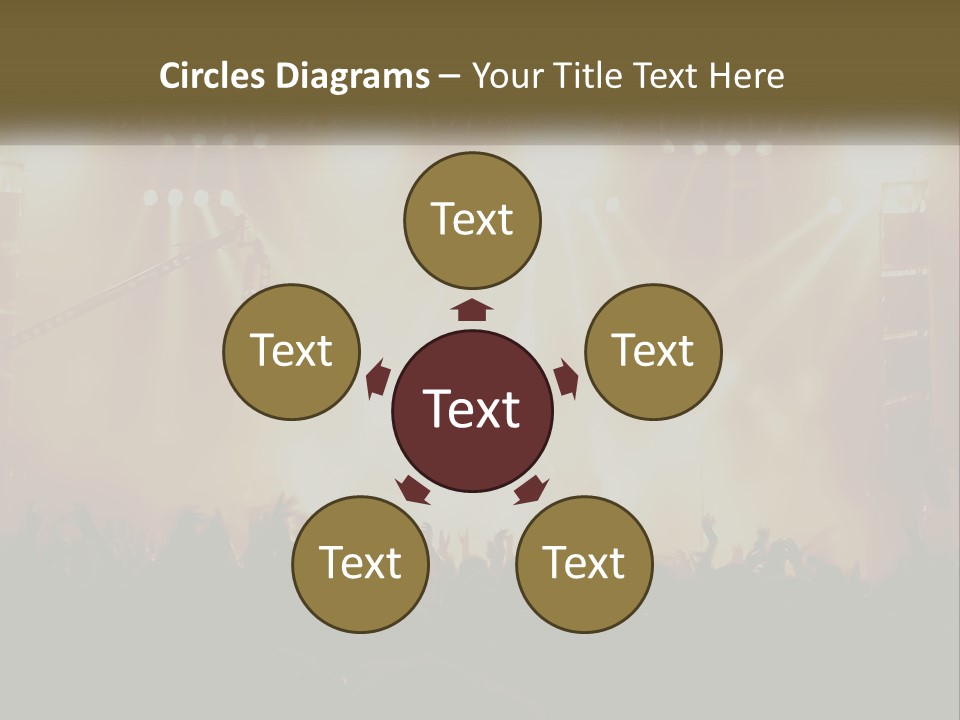 A Concert Stage With Bright Lights And Fans PowerPoint Template