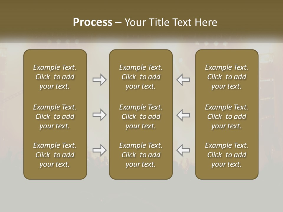 A Concert Stage With Bright Lights And Fans PowerPoint Template