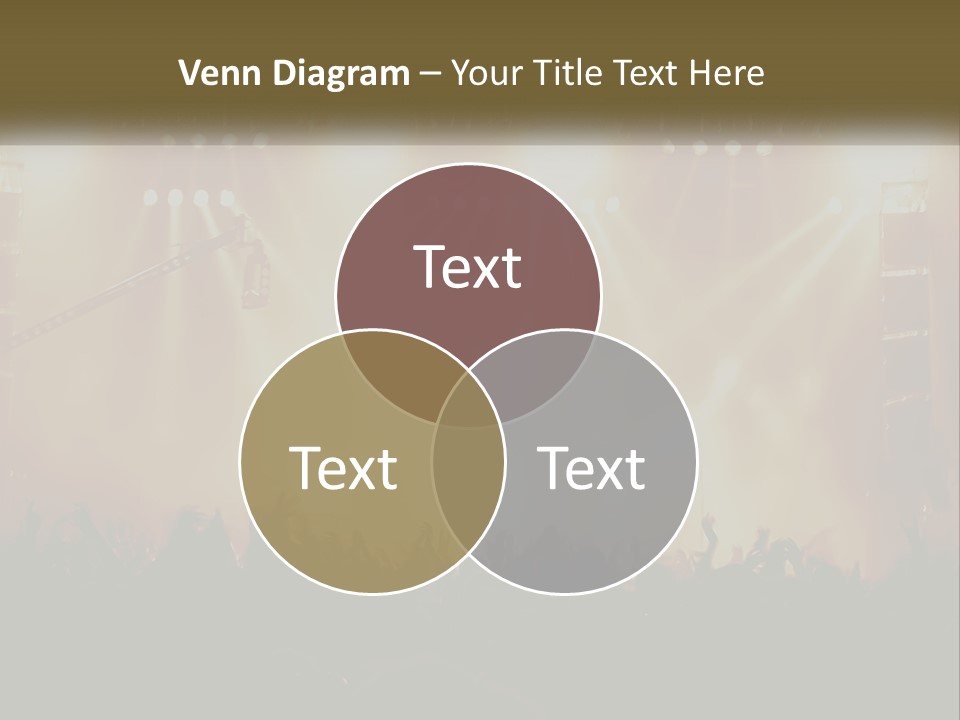 A Concert Stage With Bright Lights And Fans PowerPoint Template