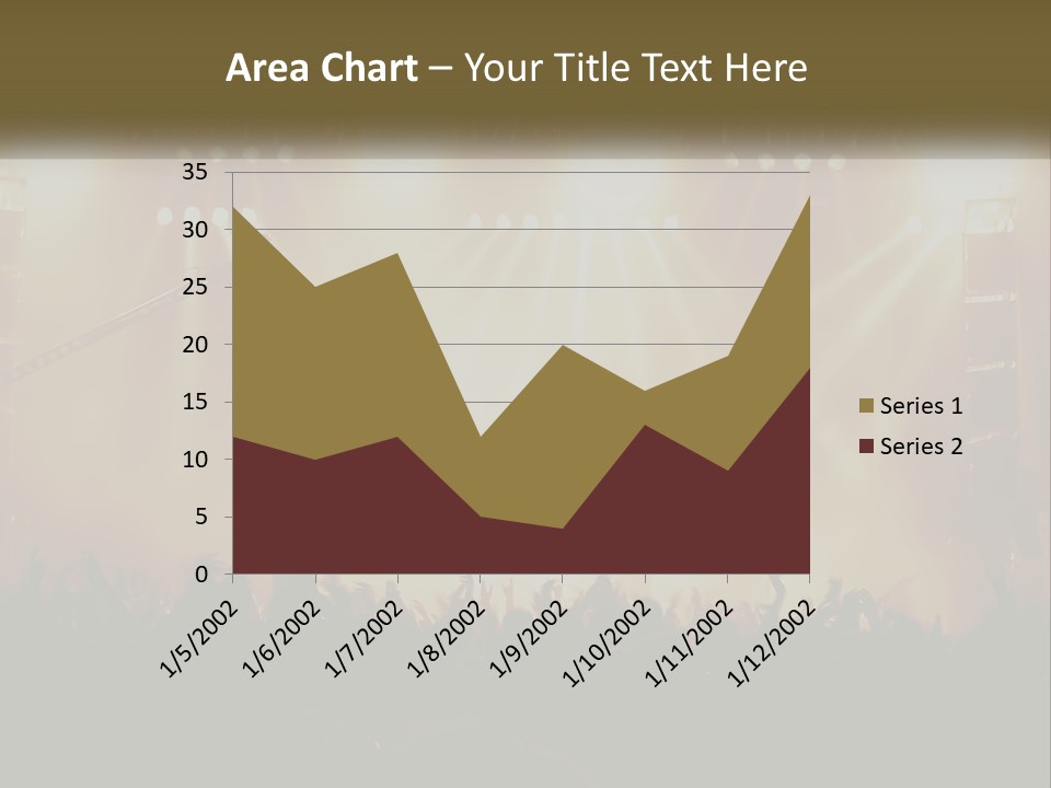 A Concert Stage With Bright Lights And Fans PowerPoint Template