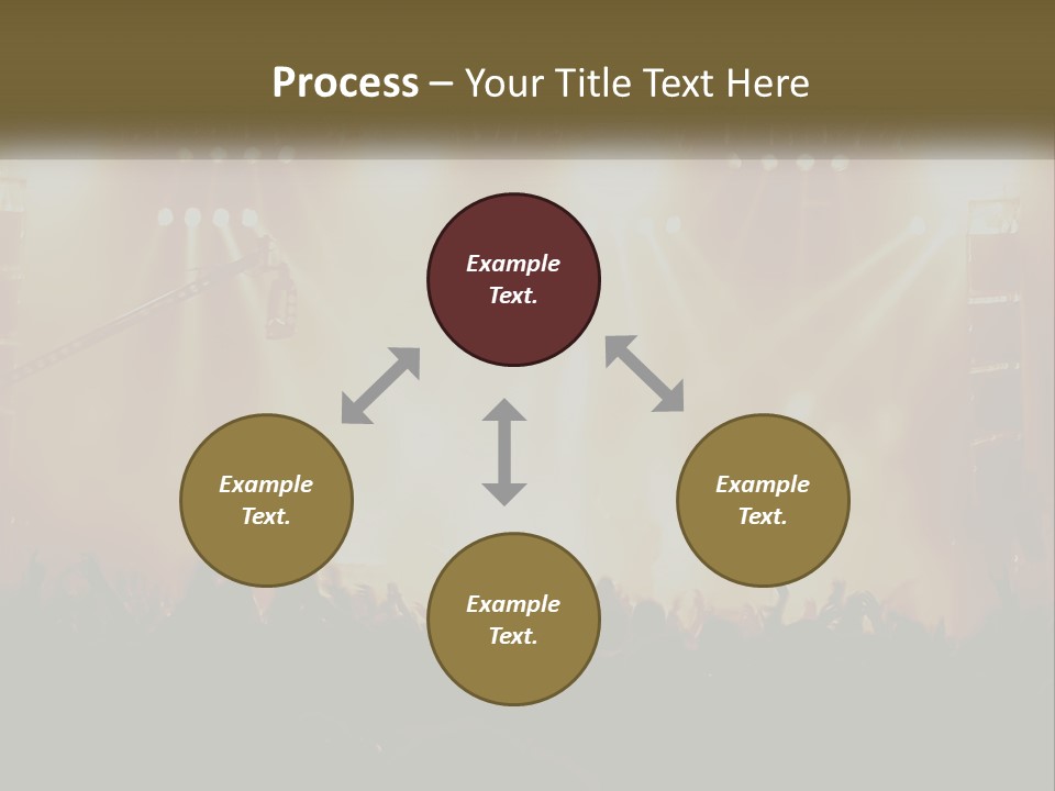 A Concert Stage With Bright Lights And Fans PowerPoint Template