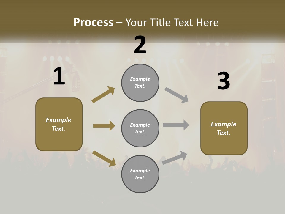 A Concert Stage With Bright Lights And Fans PowerPoint Template