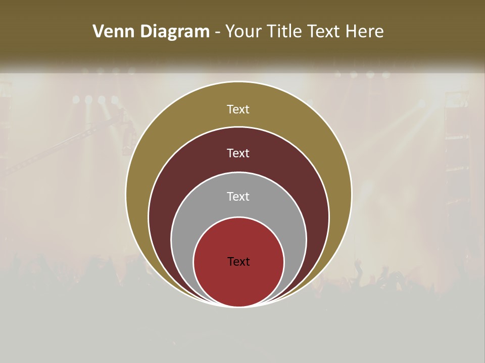 A Concert Stage With Bright Lights And Fans PowerPoint Template