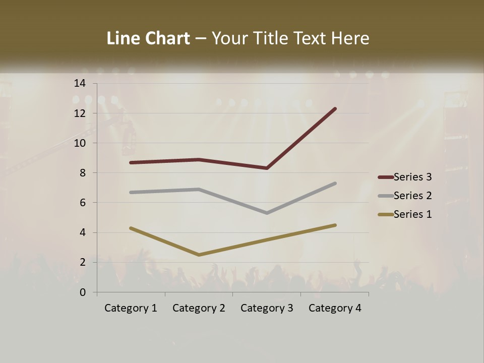 A Concert Stage With Bright Lights And Fans PowerPoint Template