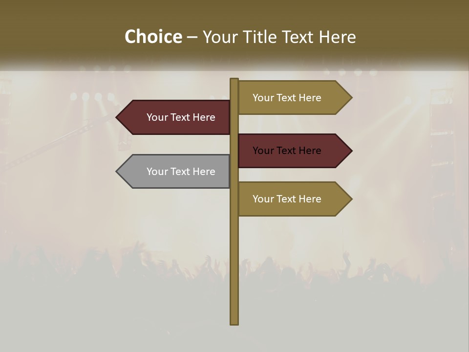 A Concert Stage With Bright Lights And Fans PowerPoint Template