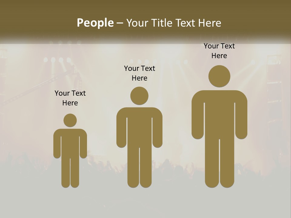 A Concert Stage With Bright Lights And Fans PowerPoint Template