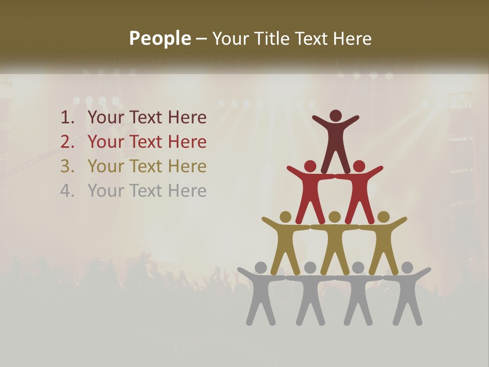 A Concert Stage With Bright Lights And Fans PowerPoint Template