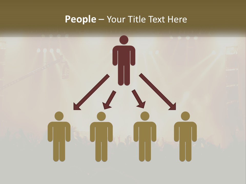 A Concert Stage With Bright Lights And Fans PowerPoint Template