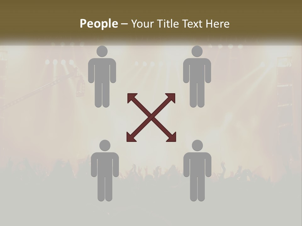 A Concert Stage With Bright Lights And Fans PowerPoint Template