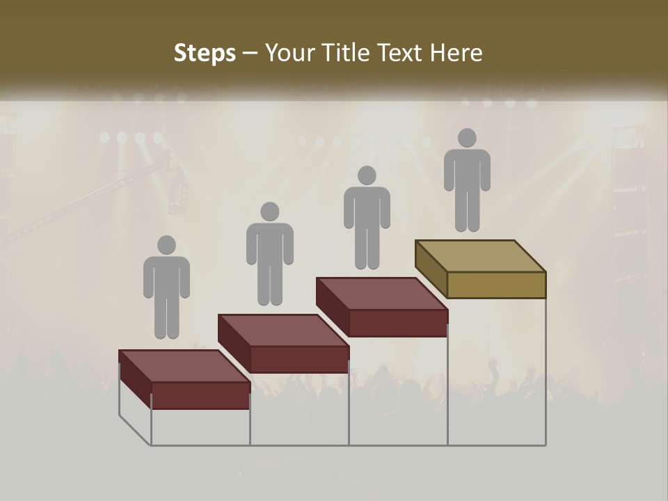 A Concert Stage With Bright Lights And Fans PowerPoint Template