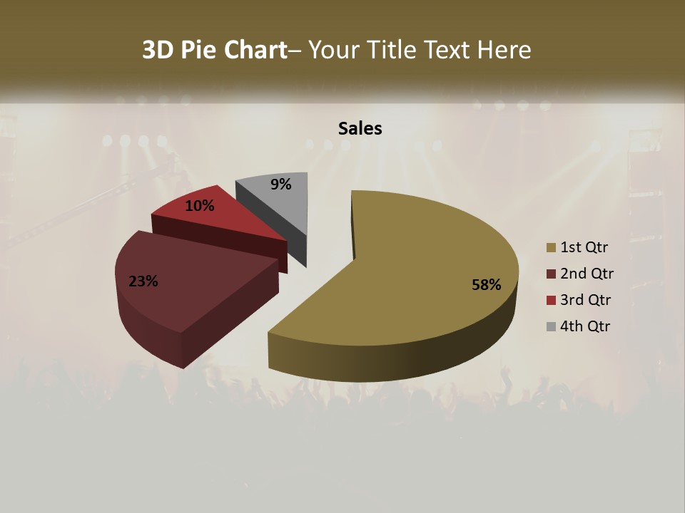 A Concert Stage With Bright Lights And Fans PowerPoint Template