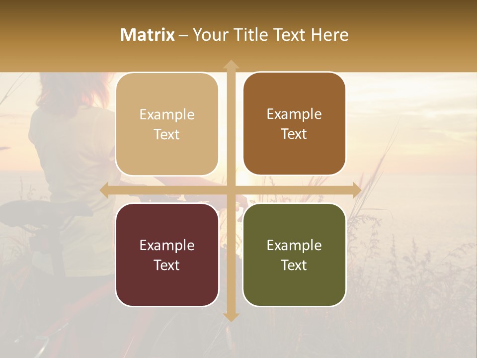 A Woman Riding A Bike Near The Ocean At Sunset PowerPoint Template