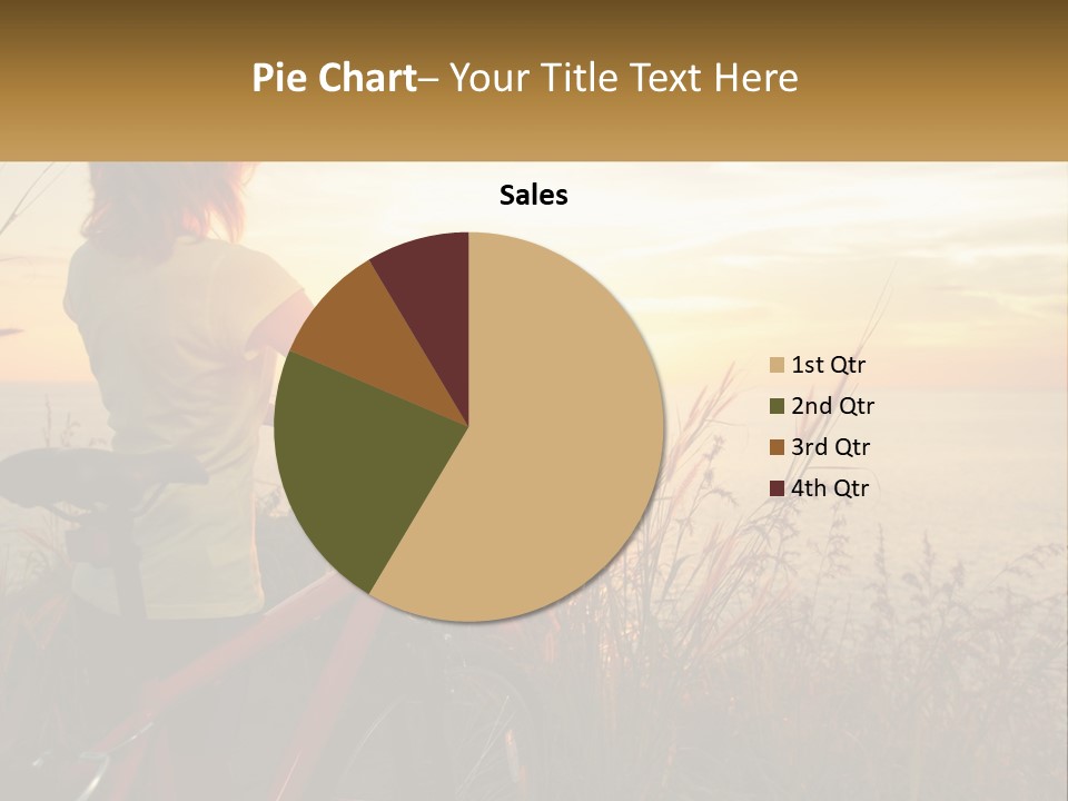 A Woman Riding A Bike Near The Ocean At Sunset PowerPoint Template