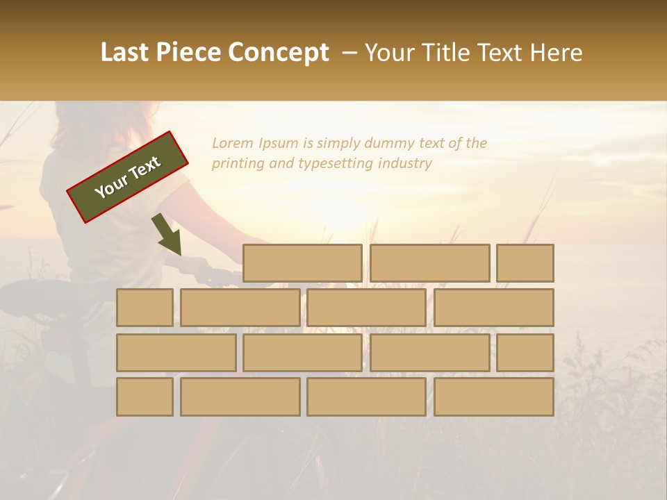 A Woman Riding A Bike Near The Ocean At Sunset PowerPoint Template