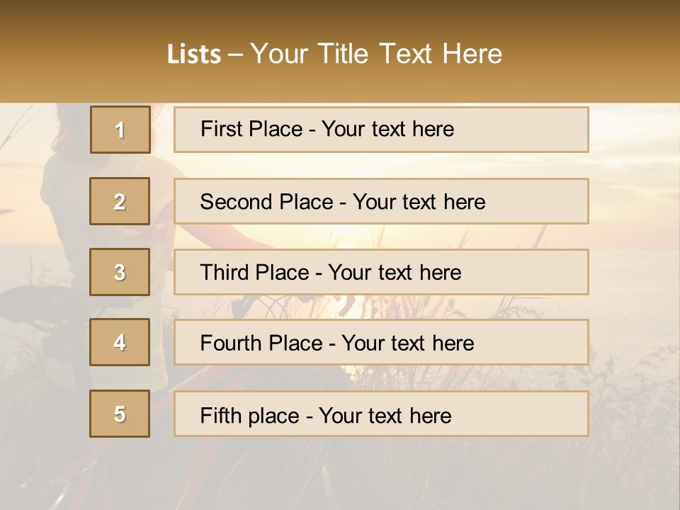 A Woman Riding A Bike Near The Ocean At Sunset PowerPoint Template