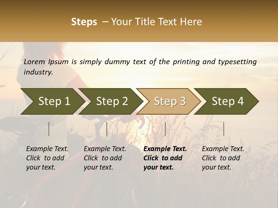 A Woman Riding A Bike Near The Ocean At Sunset PowerPoint Template