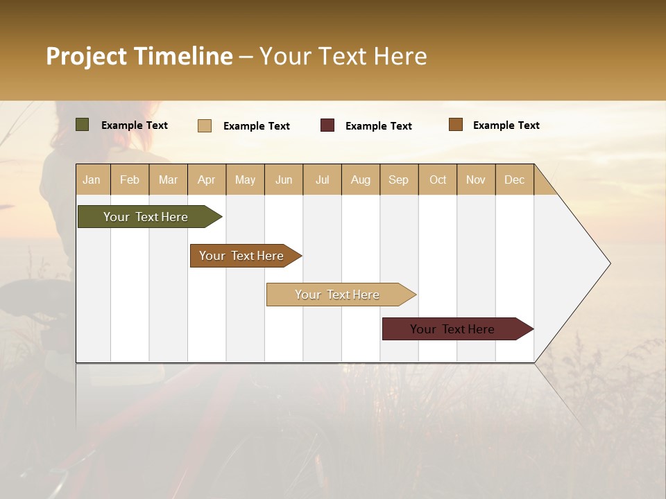 A Woman Riding A Bike Near The Ocean At Sunset PowerPoint Template