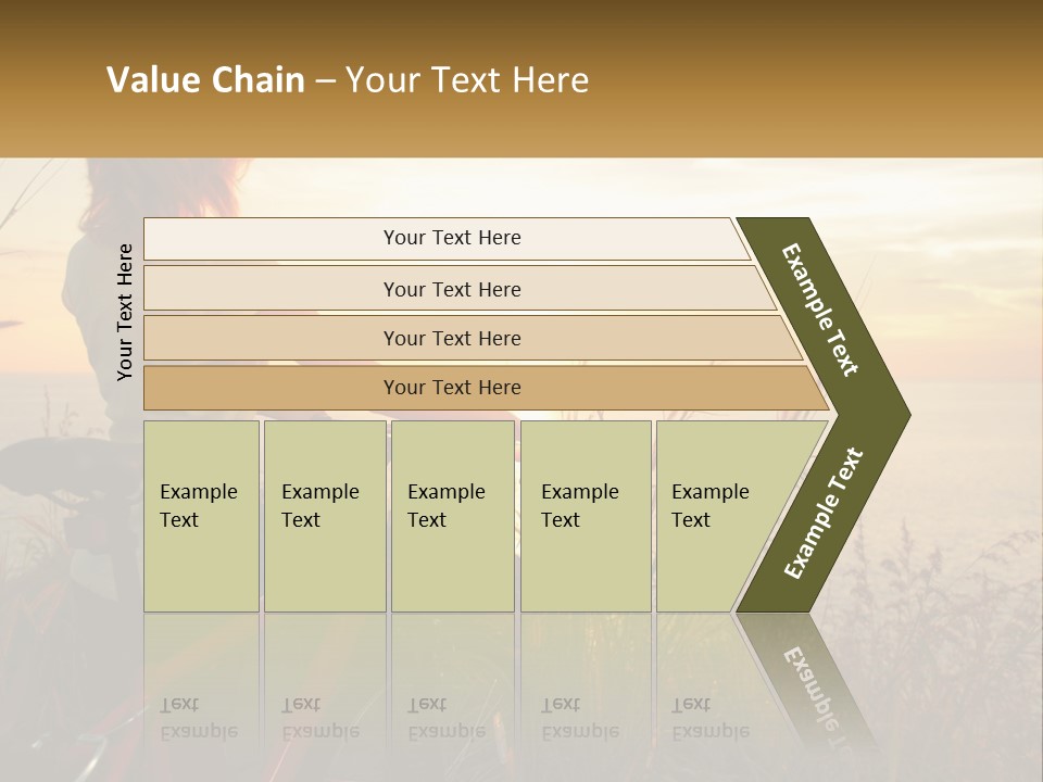 A Woman Riding A Bike Near The Ocean At Sunset PowerPoint Template