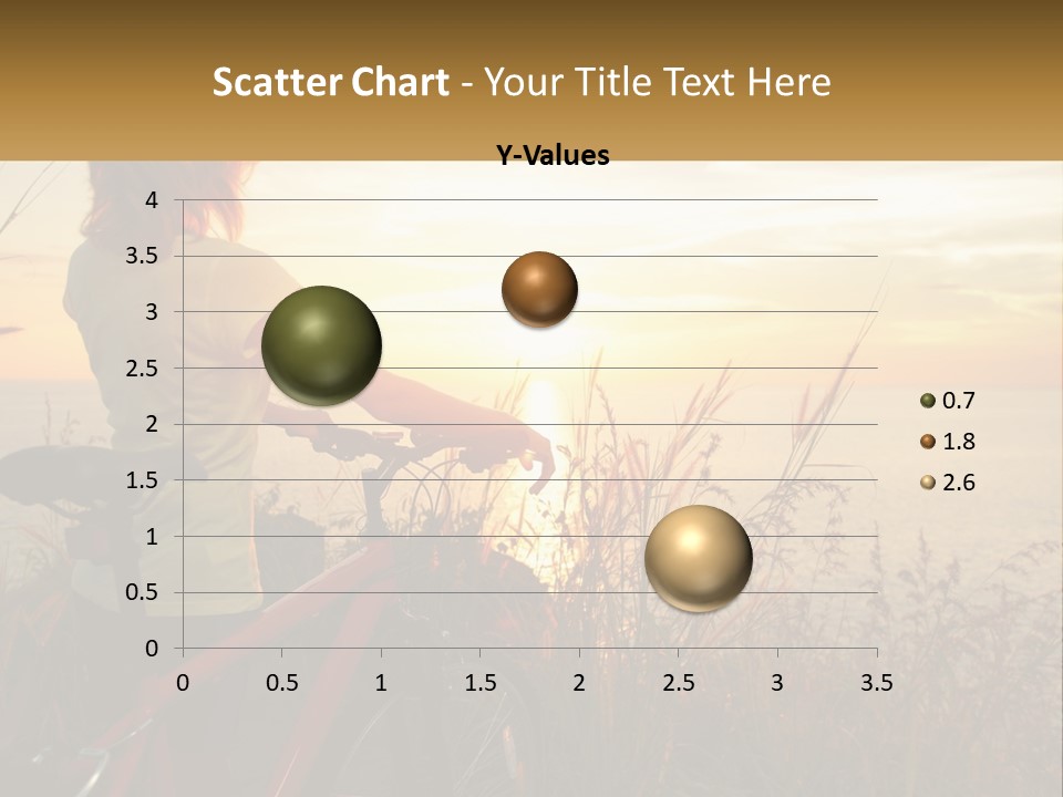 A Woman Riding A Bike Near The Ocean At Sunset PowerPoint Template