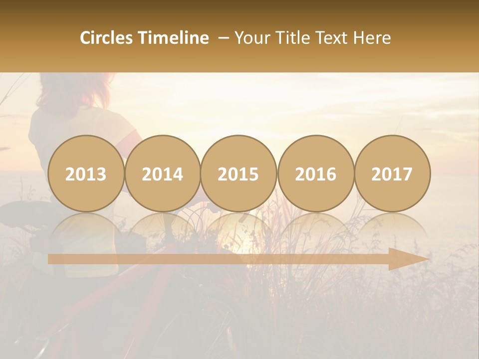 A Woman Riding A Bike Near The Ocean At Sunset PowerPoint Template